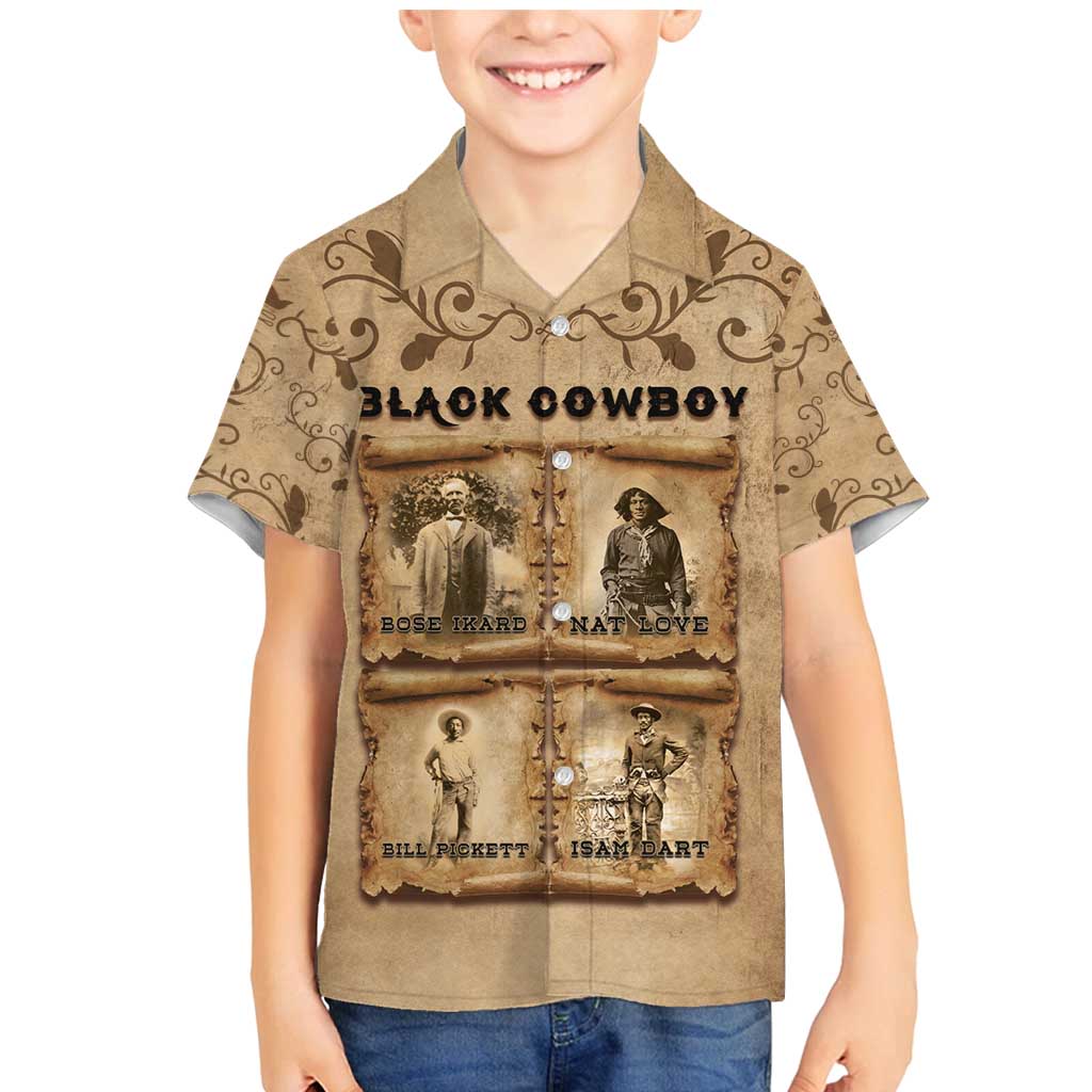Black Cowboy Family Matching Mermaid Dress and Hawaiian Shirt Melanin Black History Western Grunge - Wonder Print Shop