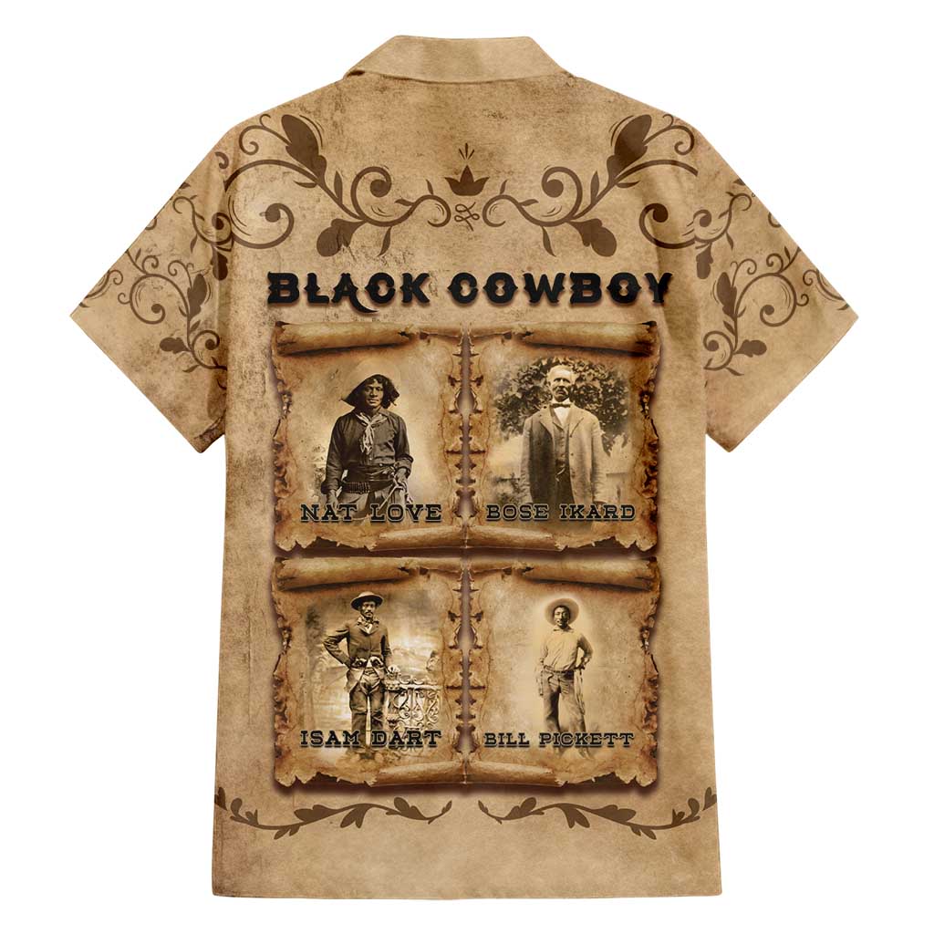 Black Cowboy Family Matching Short Sleeve Bodycon Dress and Hawaiian Shirt Melanin Black History Western Grunge - Wonder Print Shop