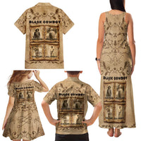 Black Cowboy Family Matching Tank Maxi Dress and Hawaiian Shirt Melanin Black History Western Grunge - Wonder Print Shop