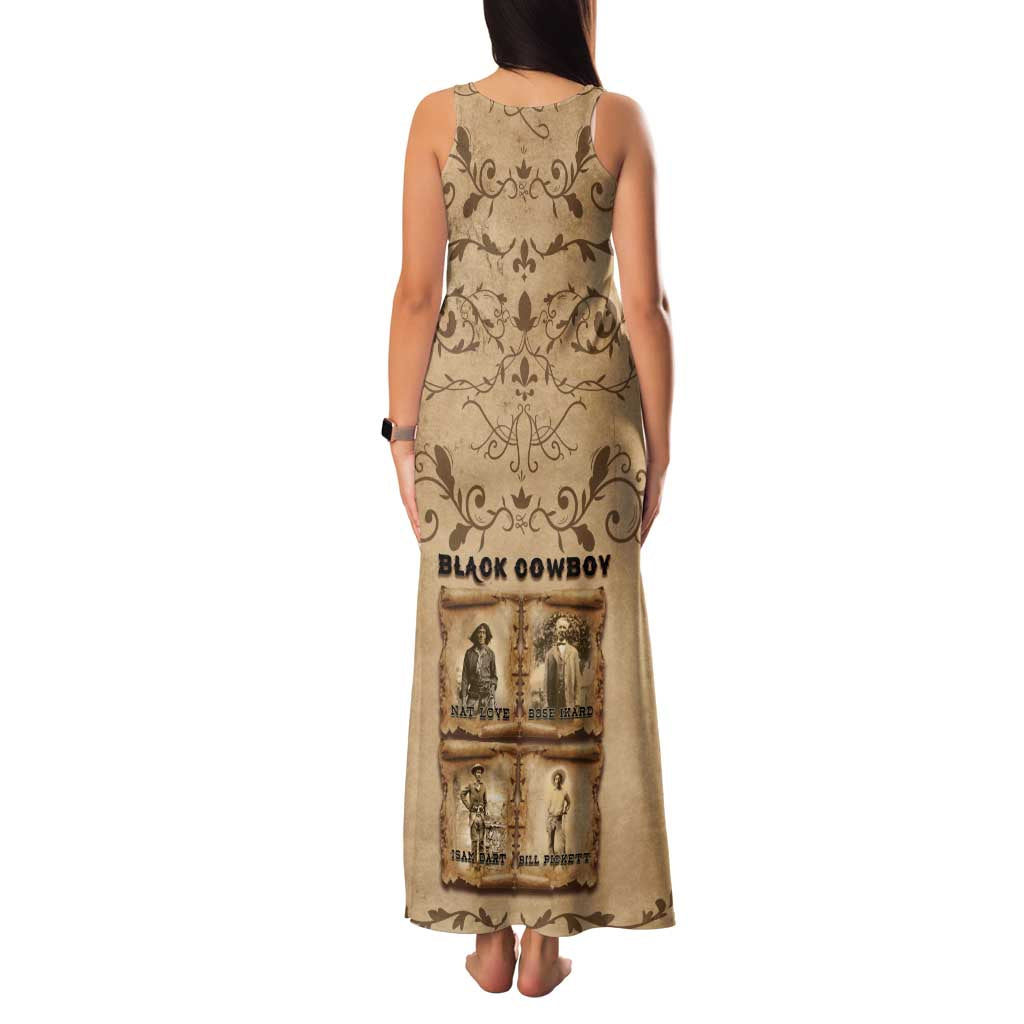 Black Cowboy Family Matching Tank Maxi Dress and Hawaiian Shirt Melanin Black History Western Grunge - Wonder Print Shop