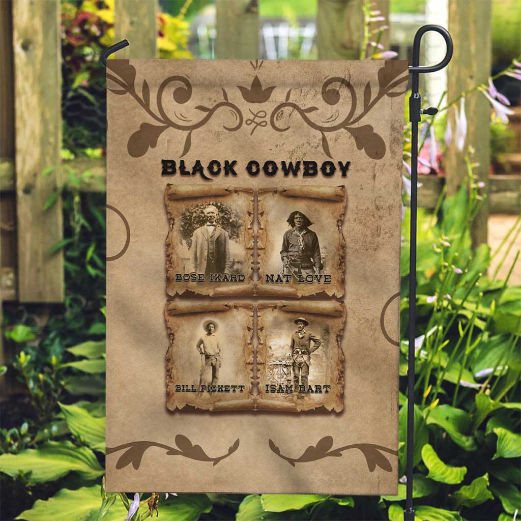 Black Cowboy Garden Flag Melanin Black History Western Grunge - Wonder Print Shop