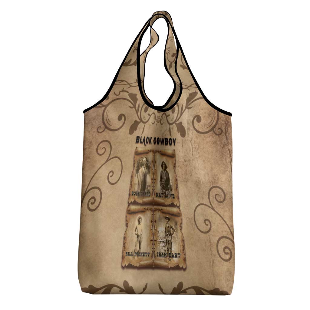 Black Cowboy Grocery Bag Melanin Black History Western Grunge - Wonder Print Shop