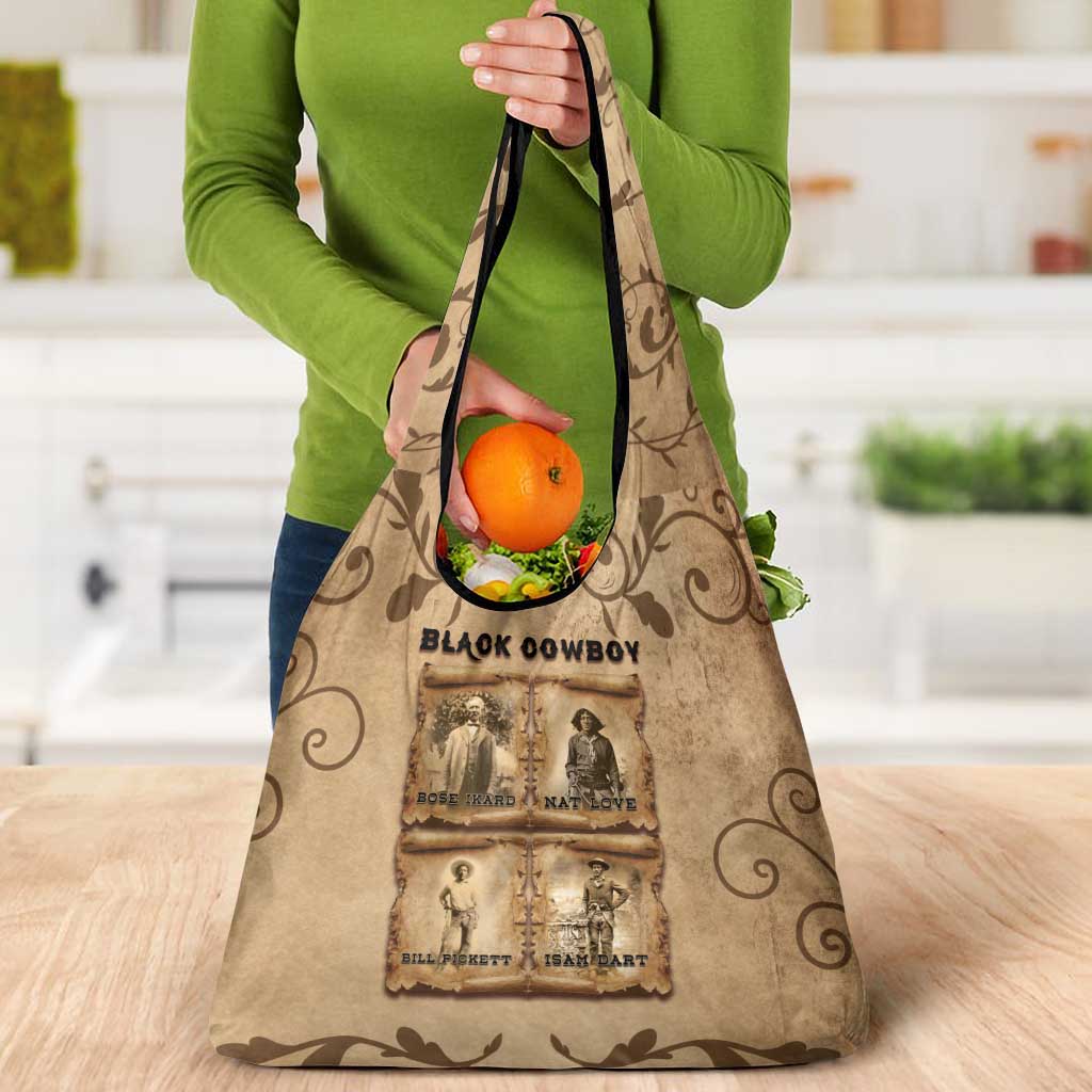 Black Cowboy Grocery Bag Melanin Black History Western Grunge - Wonder Print Shop