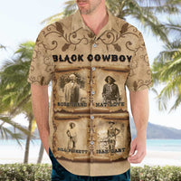 Black Cowboy Hawaiian Shirt Melanin Black History Western Grunge - Wonder Print Shop
