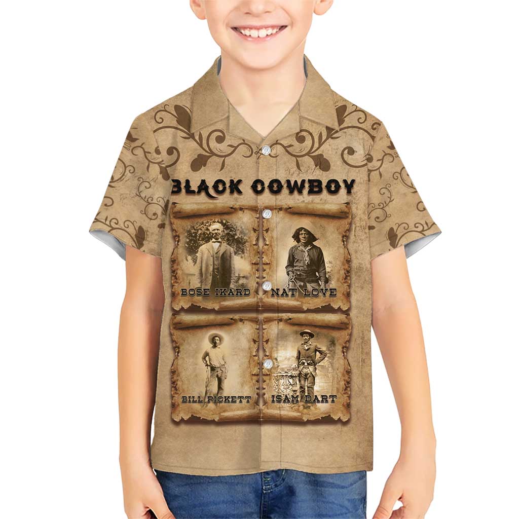 Black Cowboy Hawaiian Shirt Melanin Black History Western Grunge - Wonder Print Shop