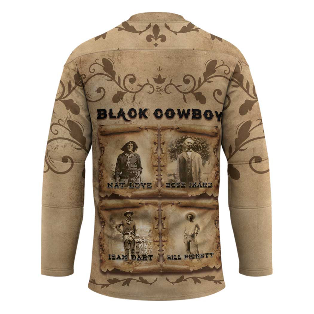 Black Cowboy Hockey Jersey Melanin Black History Western Grunge - Wonder Print Shop