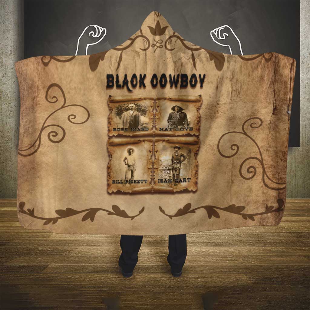 Black Cowboy Hooded Blanket Melanin Black History Western Grunge - Wonder Print Shop