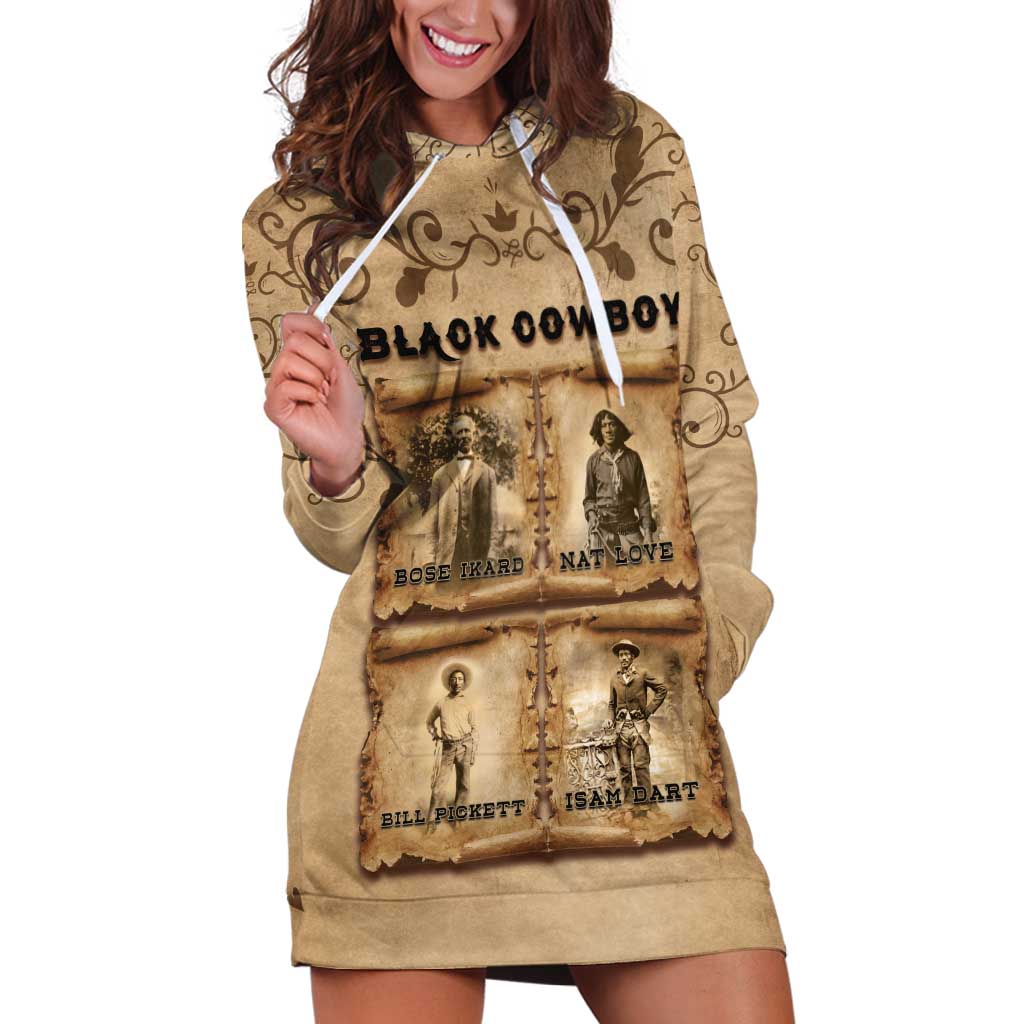 Black Cowboy Hoodie Dress Melanin Black History Western Grunge - Wonder Print Shop