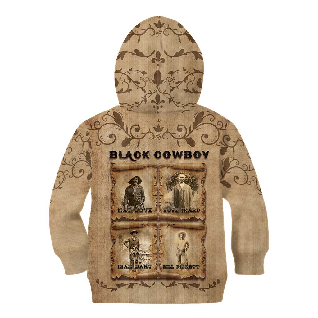 Black Cowboy Kid Hoodie Melanin Black History Western Grunge - Wonder Print Shop