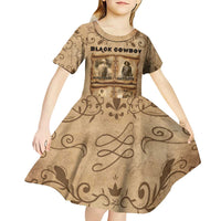 Black Cowboy Kid Short Sleeve Dress Melanin Black History Western Grunge - Wonder Print Shop