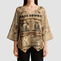Black Cowboy Kimono Sleeve Blouse Melanin Black History Western Grunge - Wonder Print Shop