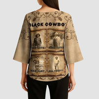 Black Cowboy Kimono Sleeve Blouse Melanin Black History Western Grunge - Wonder Print Shop