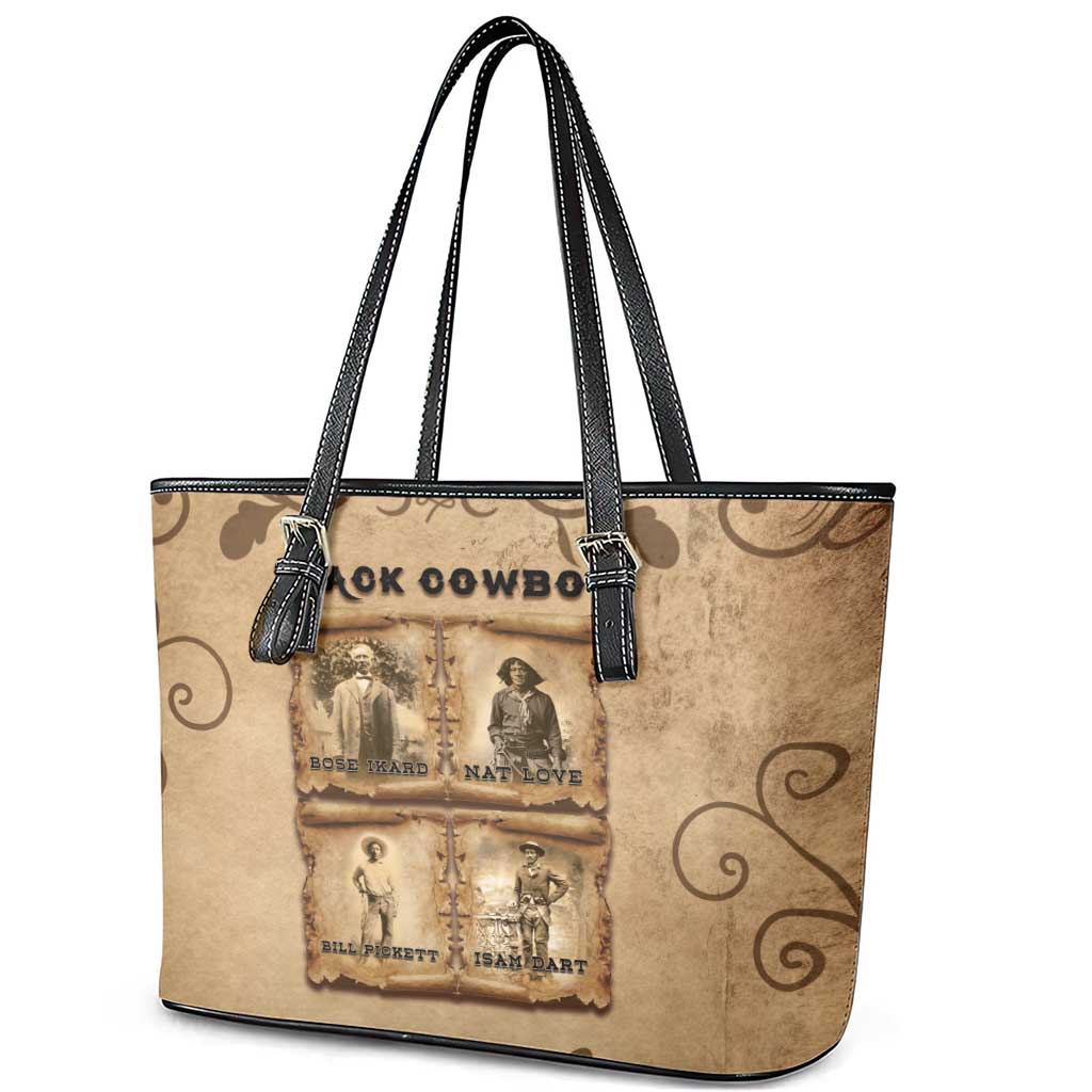 Black Cowboy Leather Tote Bag Melanin Black History Western Grunge - Wonder Print Shop