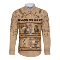 Black Cowboy Long Sleeve Button Shirt Melanin Black History Western Grunge - Wonder Print Shop