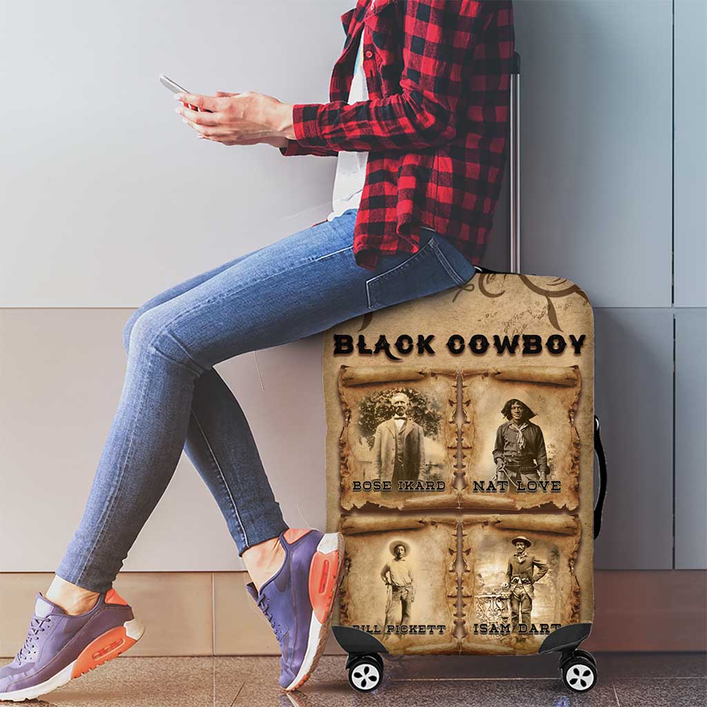 Black Cowboy Luggage Cover Melanin Black History Western Grunge - Wonder Print Shop