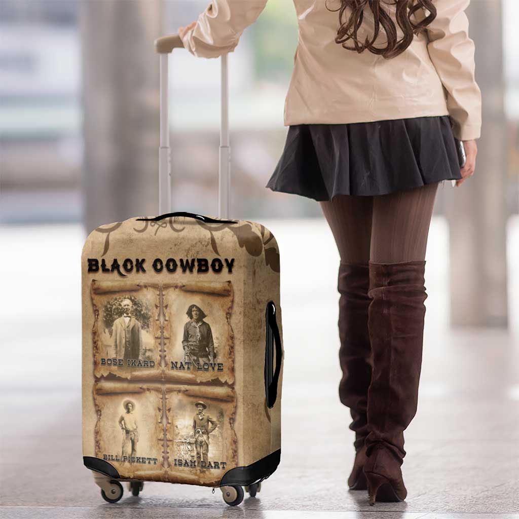 Black Cowboy Luggage Cover Melanin Black History Western Grunge - Wonder Print Shop