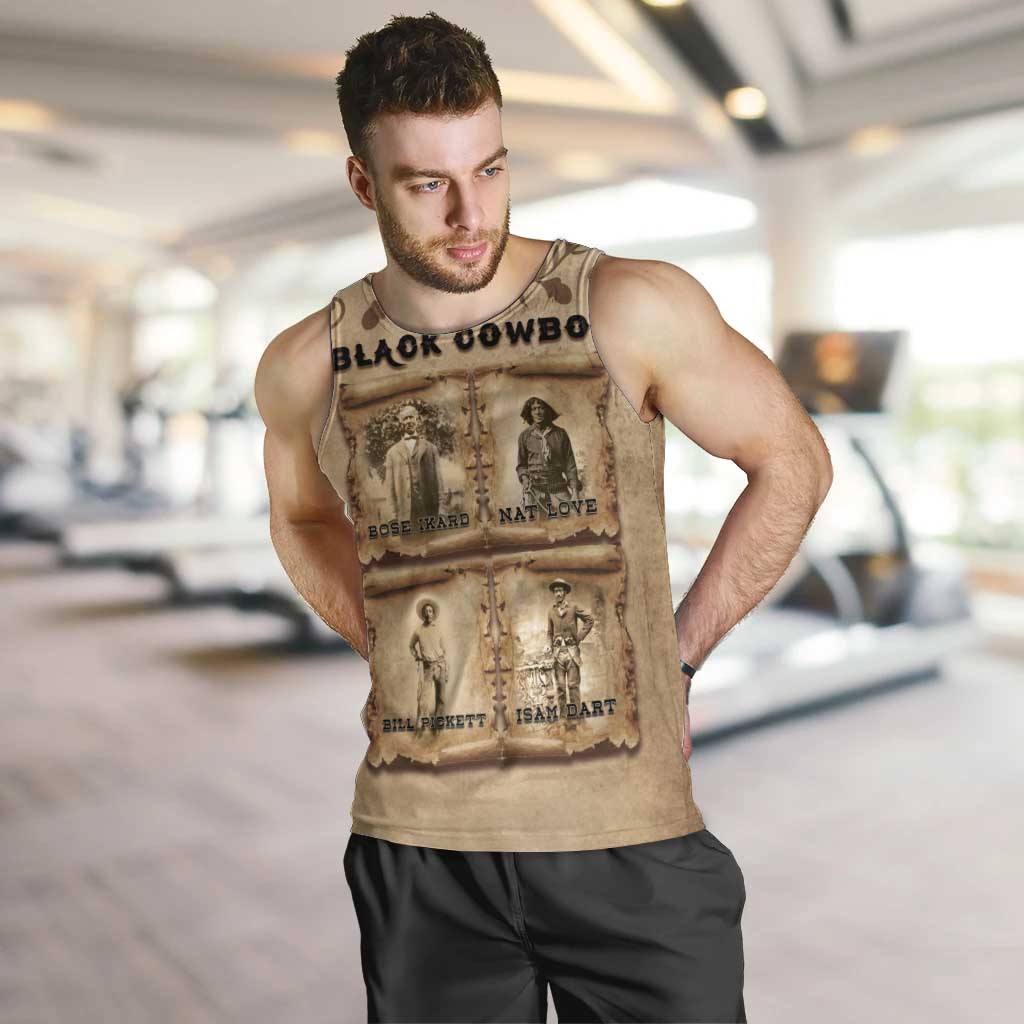 Black Cowboy Men Tank Top Melanin Black History Western Grunge - Wonder Print Shop