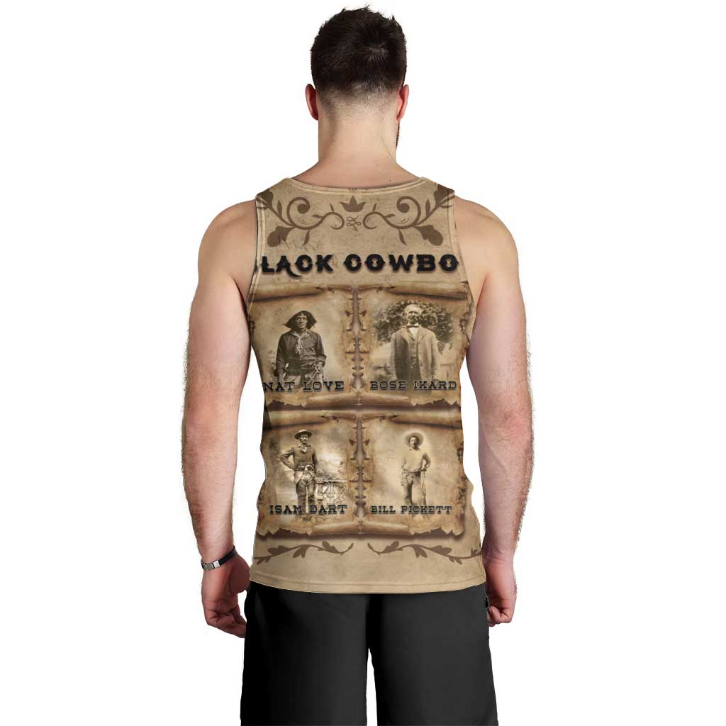 Black Cowboy Men Tank Top Melanin Black History Western Grunge - Wonder Print Shop