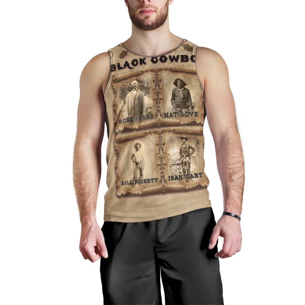 Black Cowboy Men Tank Top Melanin Black History Western Grunge - Wonder Print Shop