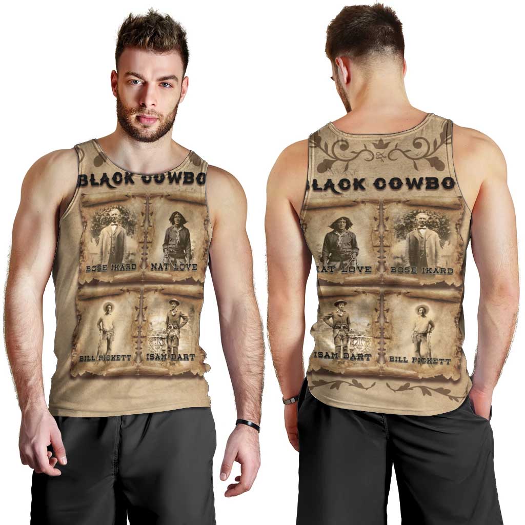 Black Cowboy Men Tank Top Melanin Black History Western Grunge - Wonder Print Shop