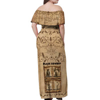 Black Cowboy Off Shoulder Maxi Dress Melanin Black History Western Grunge - Wonder Print Shop