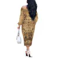 Black Cowboy Off The Shoulder Long Sleeve Dress Melanin Black History Western Grunge - Wonder Print Shop