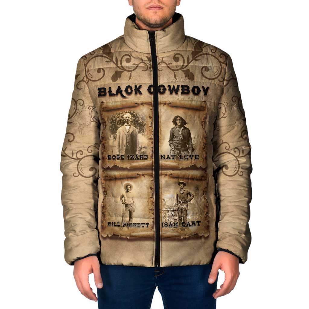 Black Cowboy Padded Jacket Melanin Black History Western Grunge - Wonder Print Shop