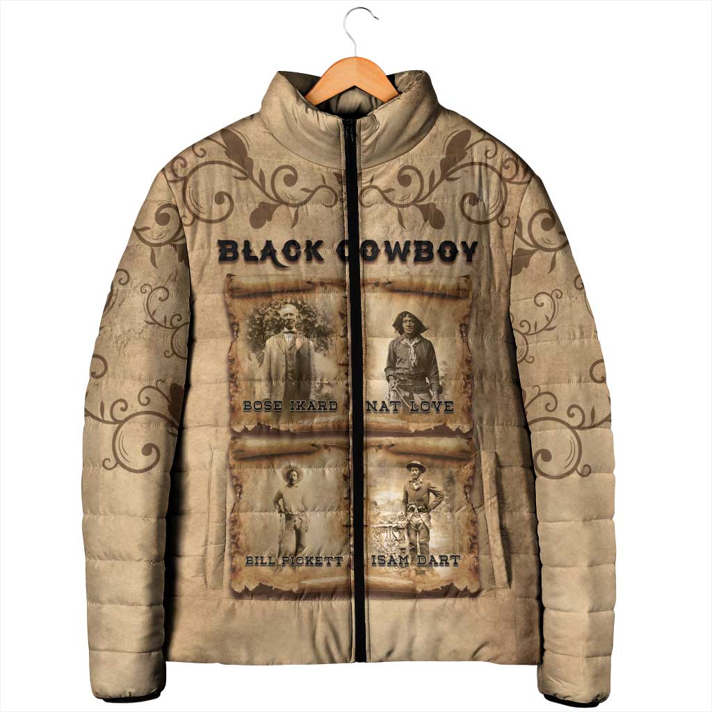 Black Cowboy Padded Jacket Melanin Black History Western Grunge - Wonder Print Shop