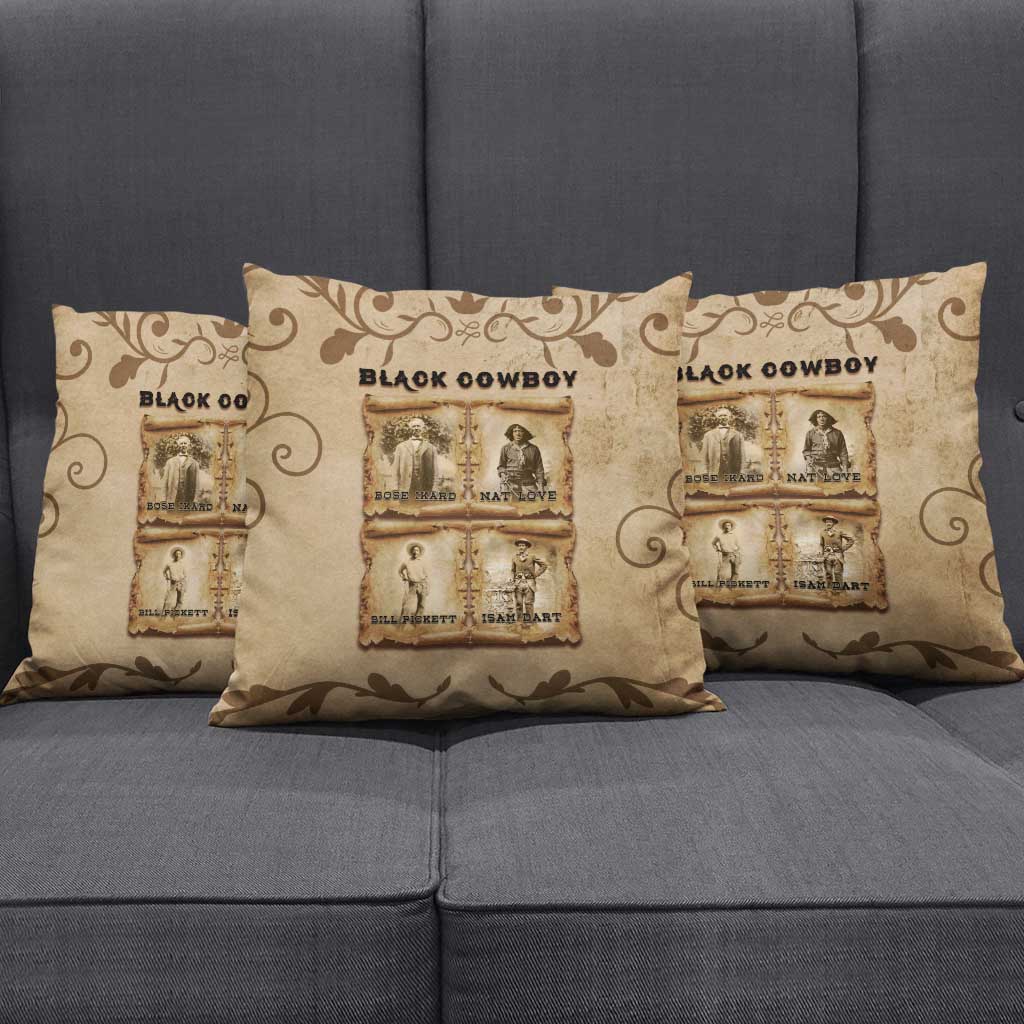 Black Cowboy Pillow Cover Melanin Black History Western Grunge - Wonder Print Shop
