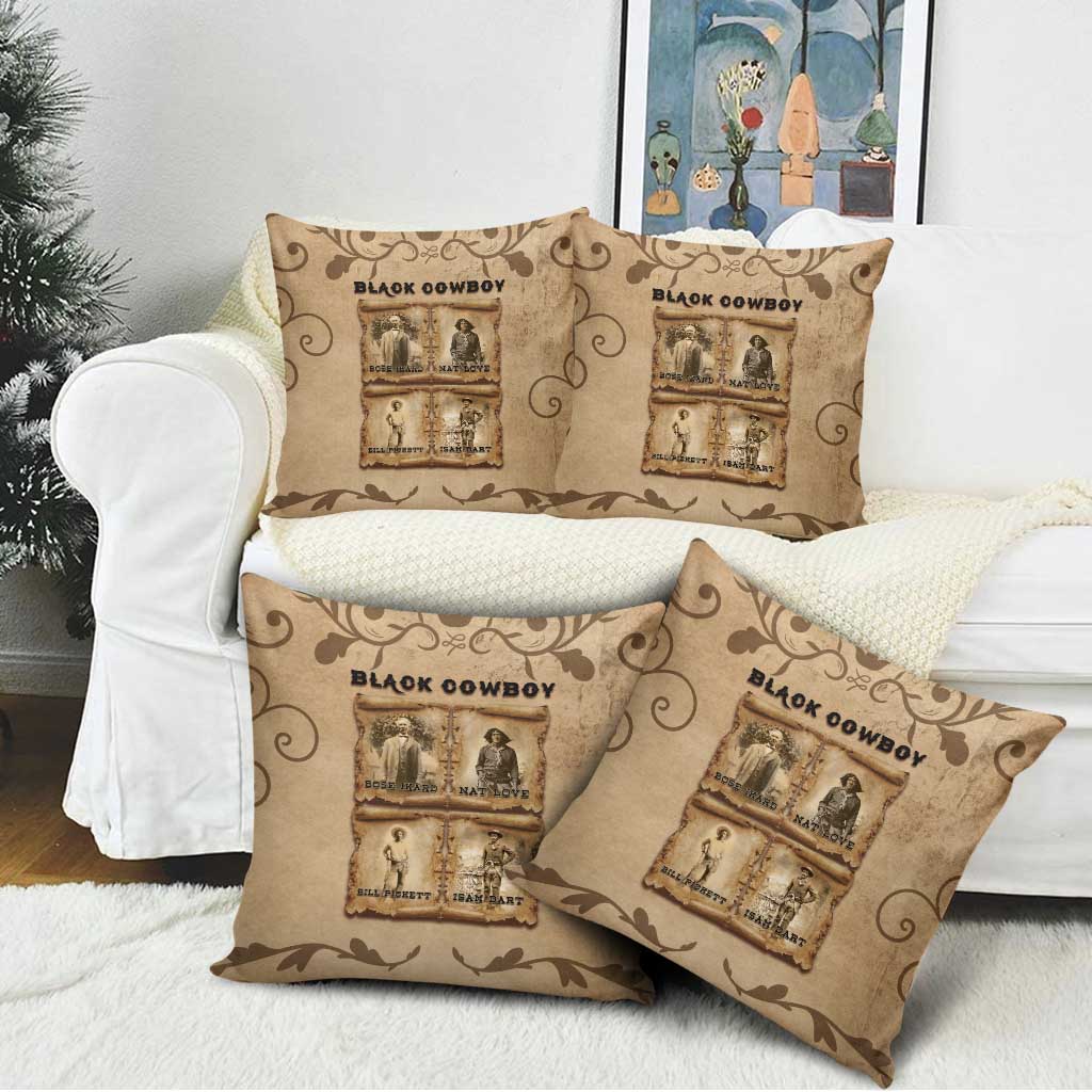 Black Cowboy Pillow Cover Melanin Black History Western Grunge - Wonder Print Shop