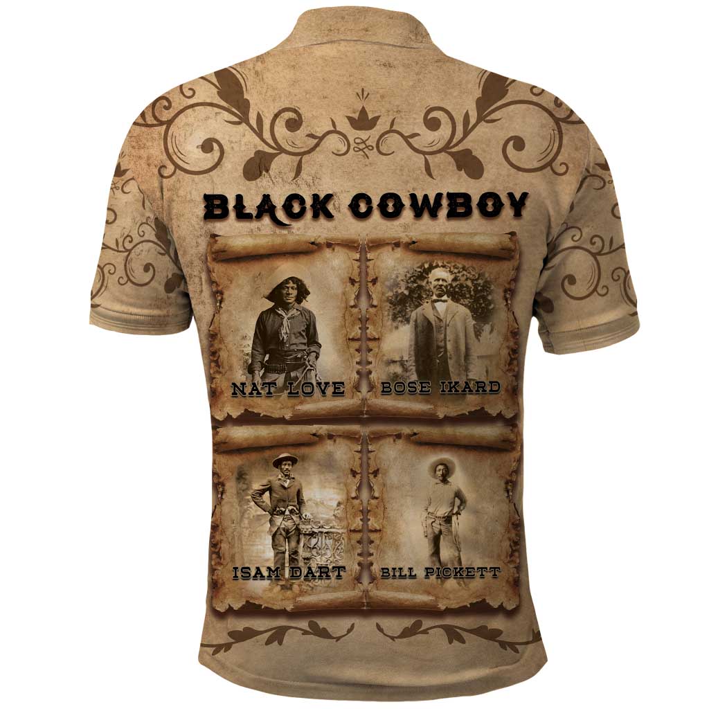 Black Cowboy Polo Shirt Melanin Black History Western Grunge - Wonder Print Shop
