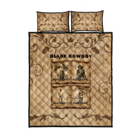 Black Cowboy Quilt Bed Set Melanin Black History Western Grunge - Wonder Print Shop
