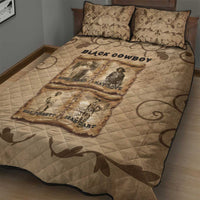 Black Cowboy Quilt Bed Set Melanin Black History Western Grunge - Wonder Print Shop