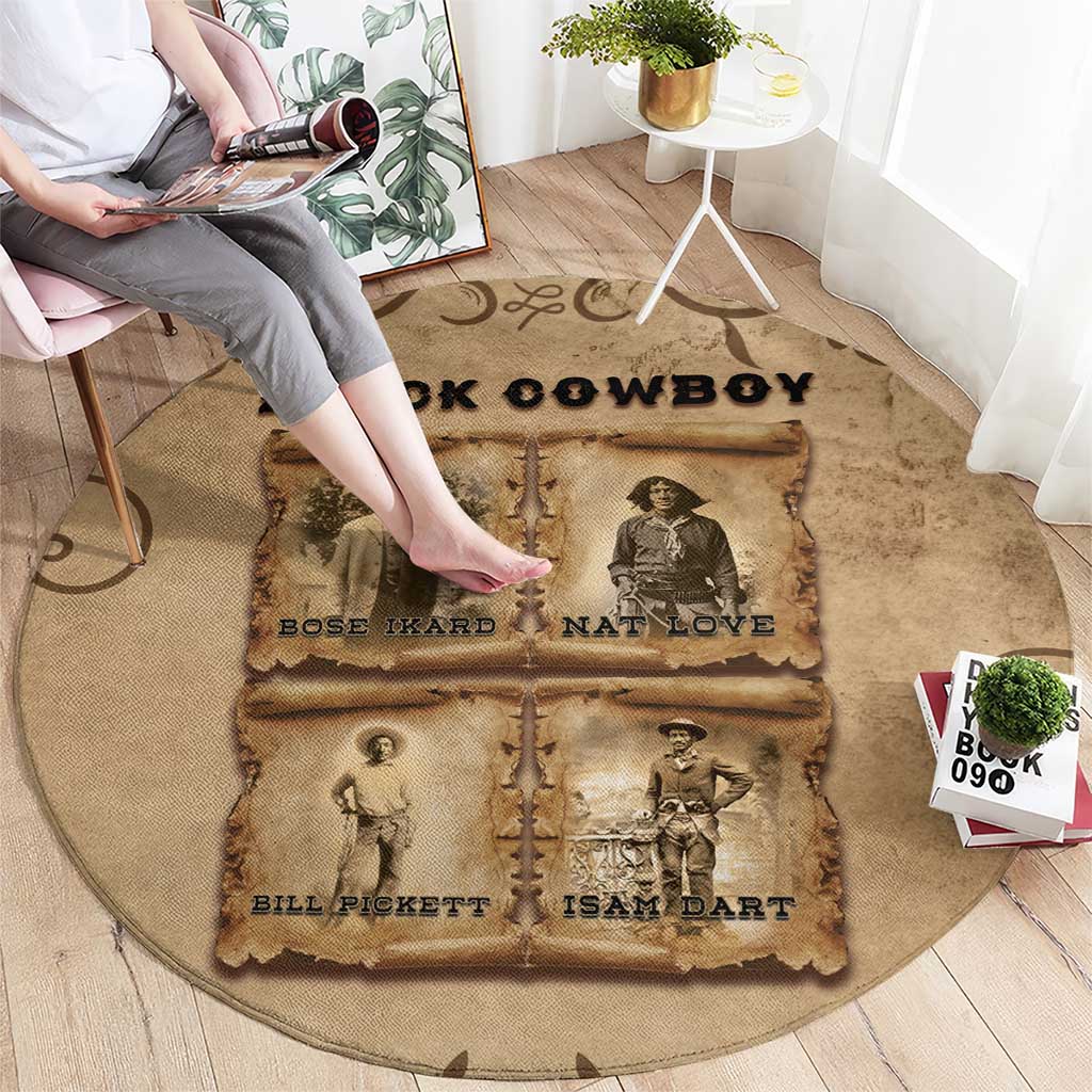 Black Cowboy Round Carpet Melanin Black History Western Grunge - Wonder Print Shop