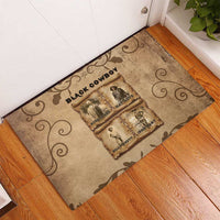 Black Cowboy Rubber Doormat Melanin Black History Western Grunge - Wonder Print Shop