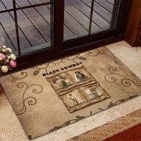 Black Cowboy Rubber Doormat Melanin Black History Western Grunge - Wonder Print Shop
