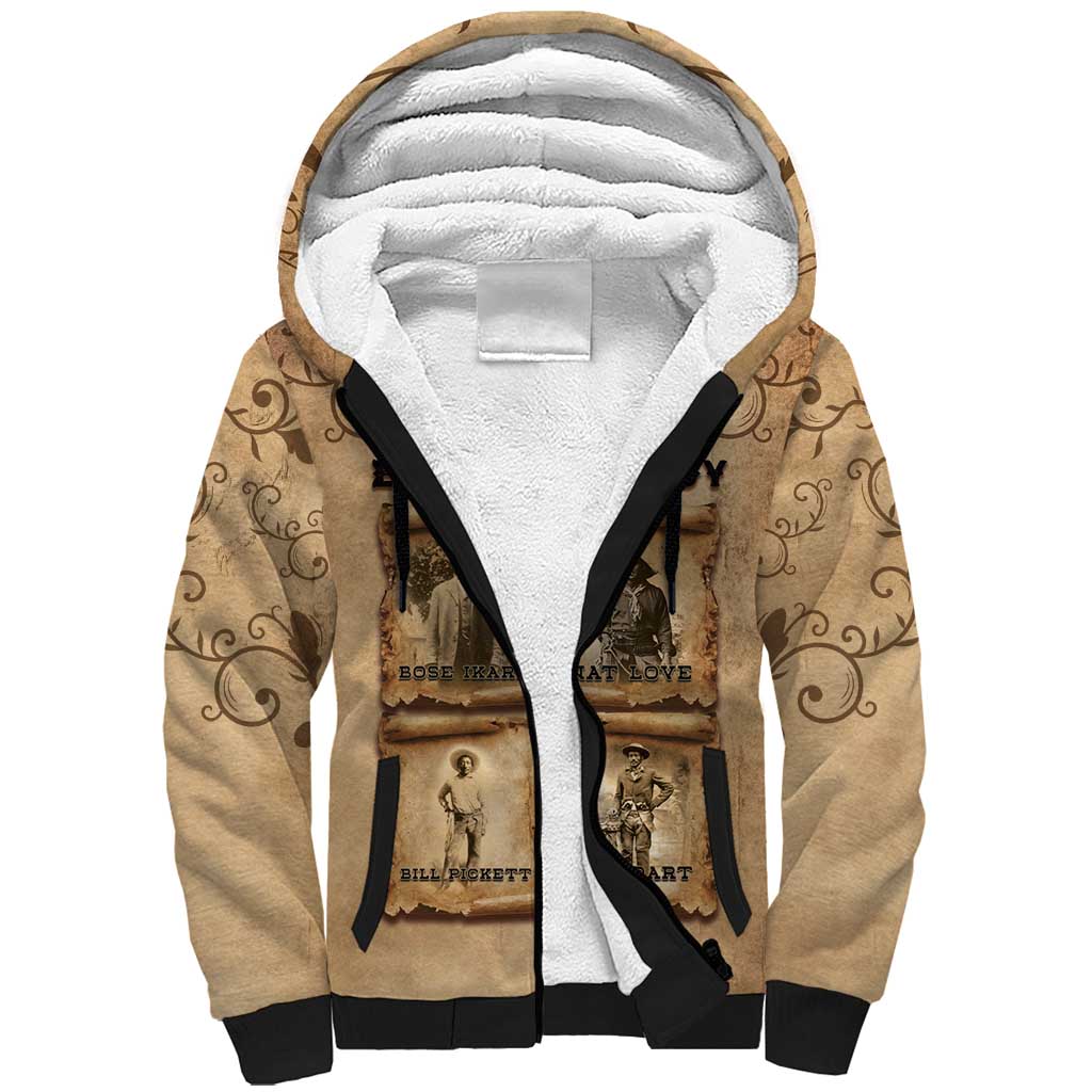 Black Cowboy Sherpa Hoodie Melanin Black History Western Grunge - Wonder Print Shop
