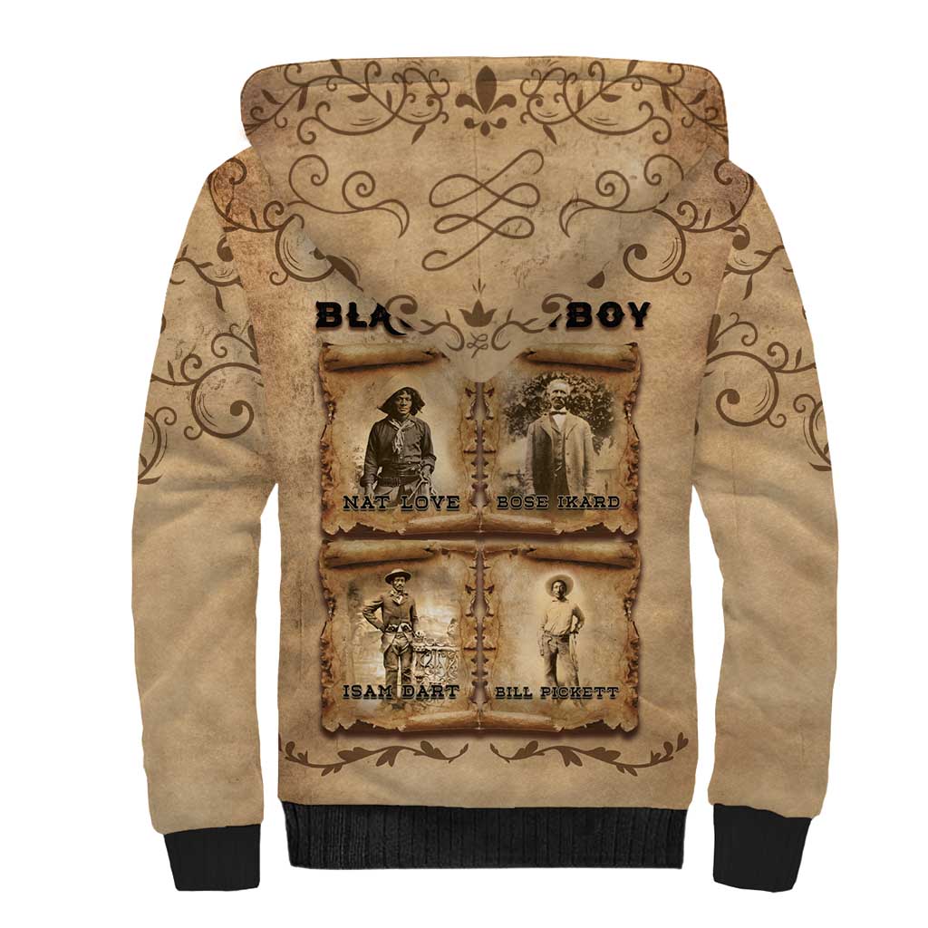 Black Cowboy Sherpa Hoodie Melanin Black History Western Grunge - Wonder Print Shop