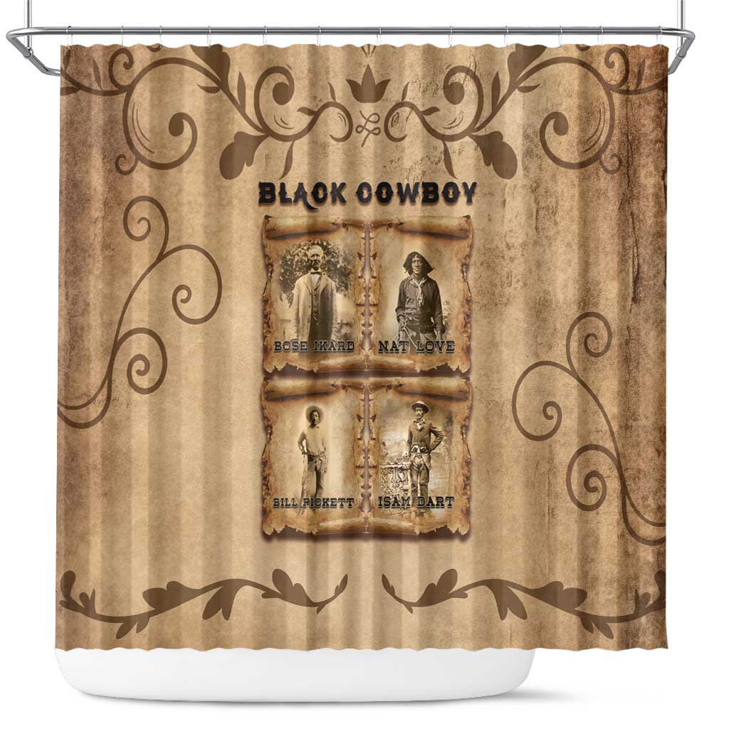 Black Cowboy Shower Curtain Melanin Black History Western Grunge - Wonder Print Shop