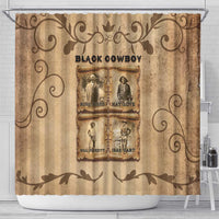 Black Cowboy Shower Curtain Melanin Black History Western Grunge - Wonder Print Shop