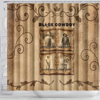Black Cowboy Shower Curtain Melanin Black History Western Grunge - Wonder Print Shop