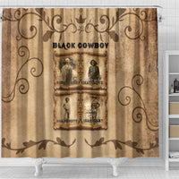 Black Cowboy Shower Curtain Melanin Black History Western Grunge - Wonder Print Shop