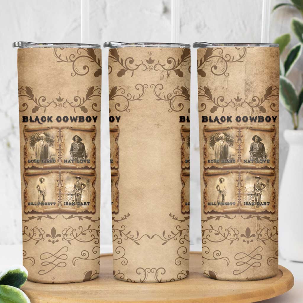 Black Cowboy Skinny Tumbler Melanin Black History Western Grunge - Wonder Print Shop