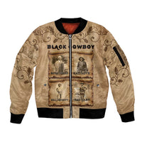Black Cowboy Sleeve Zip Bomber Jacket Melanin Black History Western Grunge - Wonder Print Shop