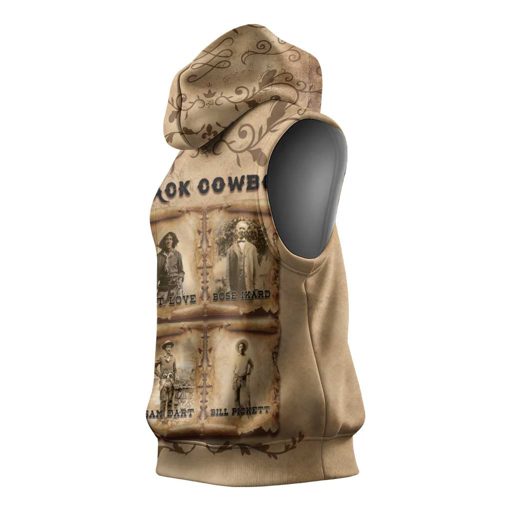 Black Cowboy Sleeveless Hoodie Melanin Black History Western Grunge - Wonder Print Shop