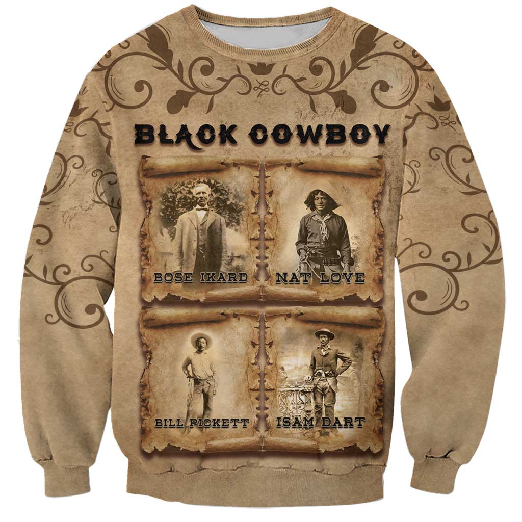 Black Cowboy Sweatshirt Melanin Black History Western Grunge - Wonder Print Shop