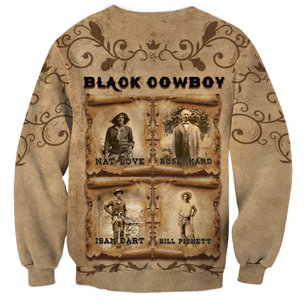 Black Cowboy Sweatshirt Melanin Black History Western Grunge - Wonder Print Shop