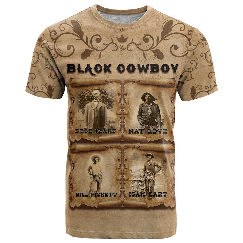 Black Cowboy T Shirt Melanin Black History Western Grunge - Wonder Print Shop