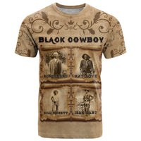 Black Cowboy T Shirt Melanin Black History Western Grunge - Wonder Print Shop