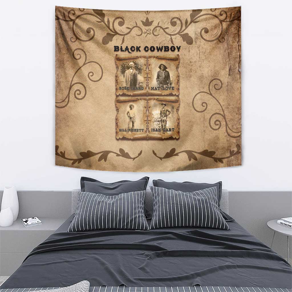 Black Cowboy Tapestry Melanin Black History Western Grunge - Wonder Print Shop